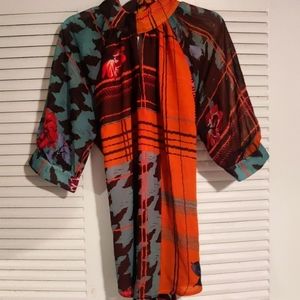 NY & Co. Sheer Collared Blouse